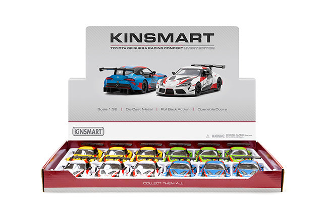 Kinsmart Toyota GR Supra Racing Concept w/ printing - 12 count