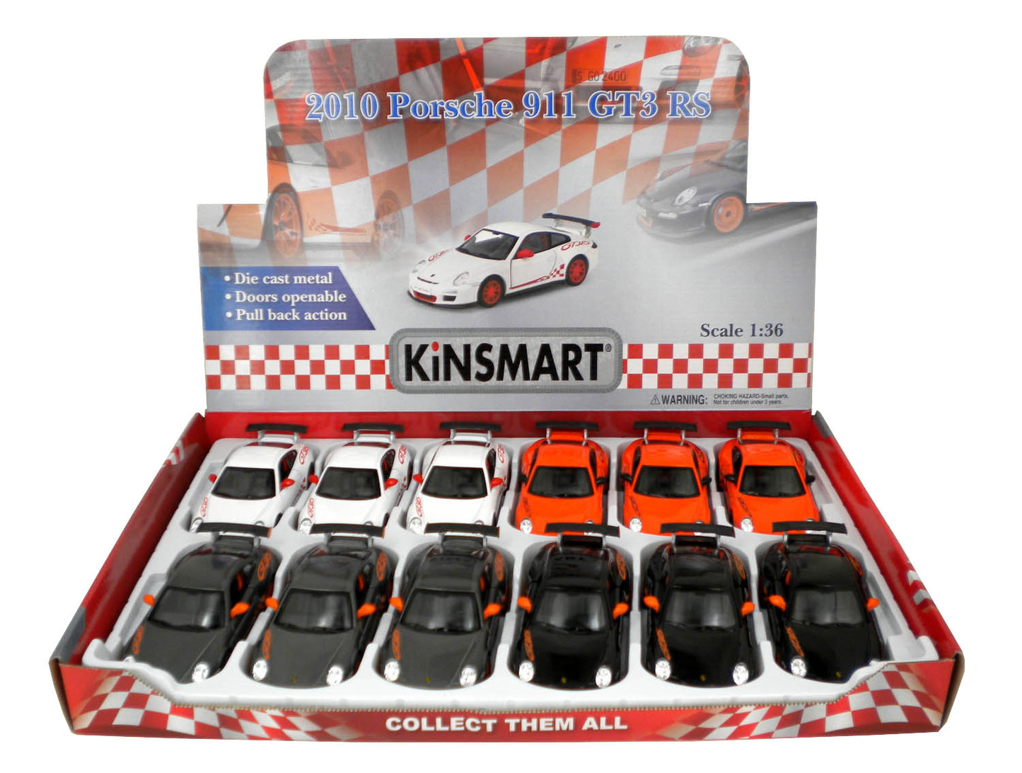 Kinsmart 2010 Porsche 911 GST RS - 12 count